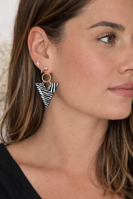 Boucles d’oreilles dorées TRIANA ZEBRA – bijou femme