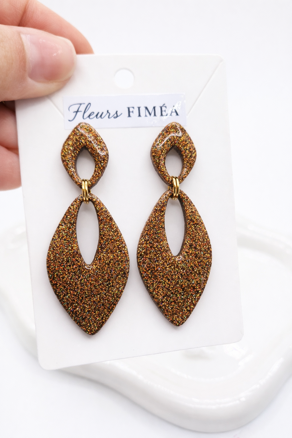 Boucles d’oreilles dorées AURORE AMBRÉE– bijou femme