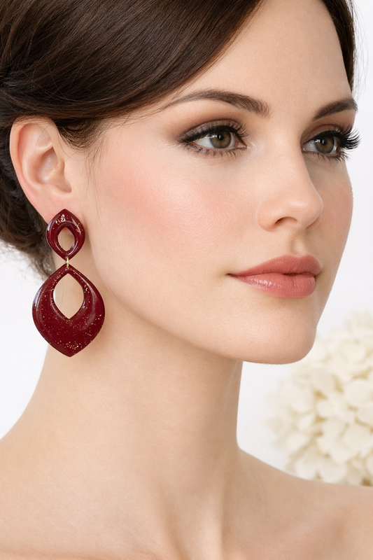 Boucles d’oreilles dorées ARÈS Grenat– bijou femme
