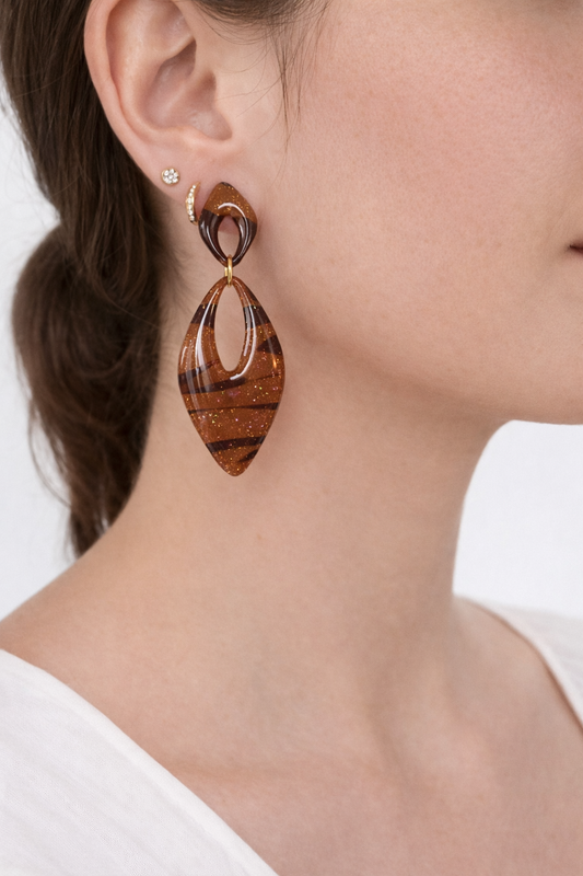 Boucles d’oreilles dorées AURORE TIGRA – bijou femme