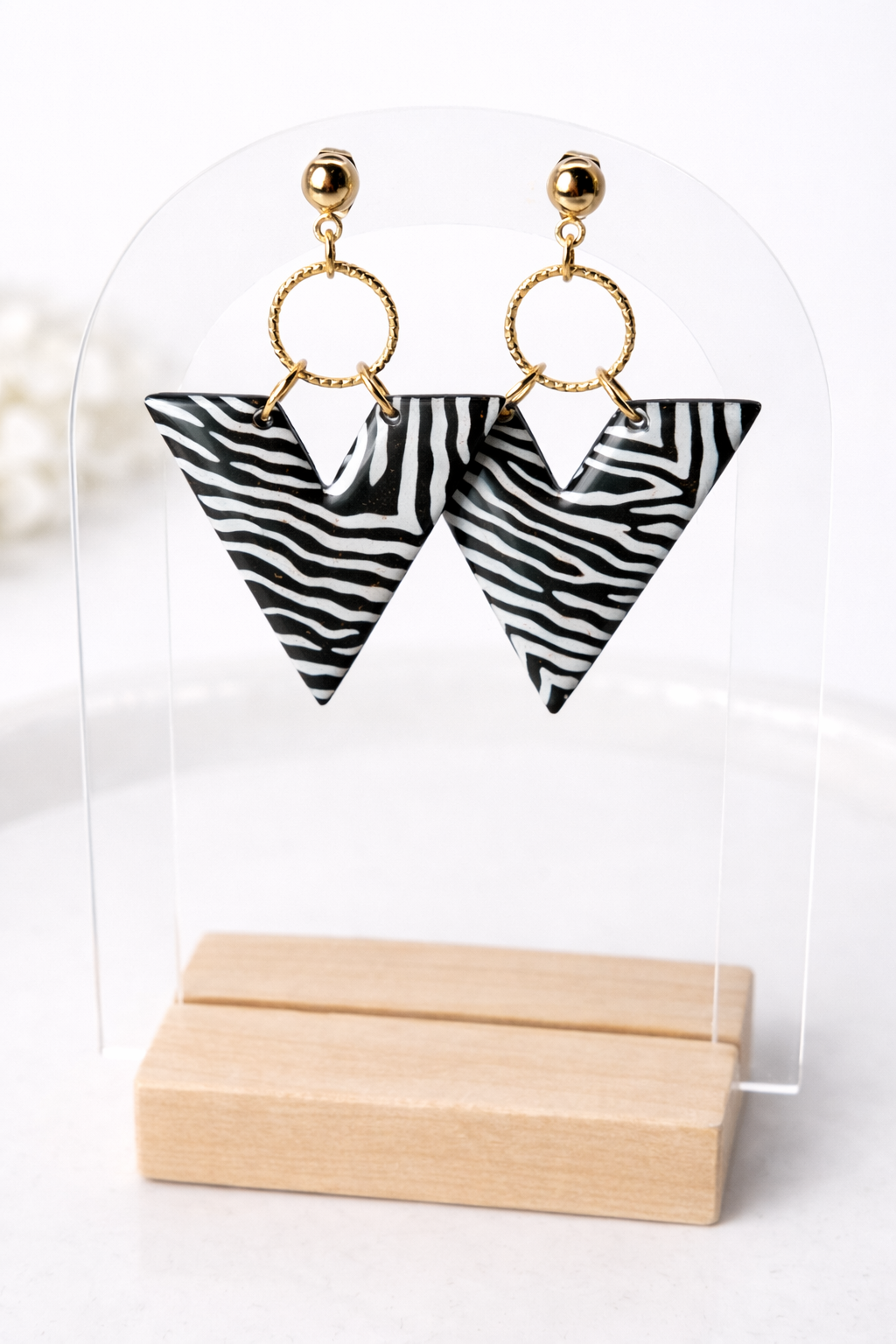 Boucles d’oreilles dorées TRIANA ZEBRA – bijou femme