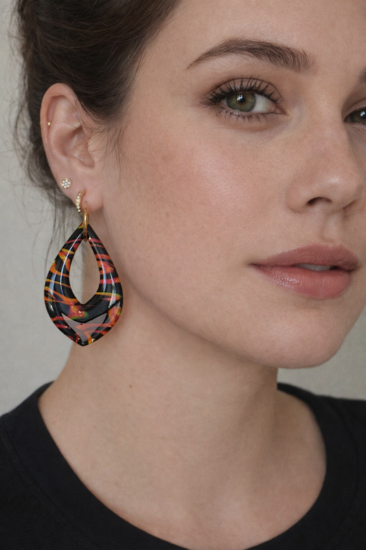 Boucles d’oreilles interchangeables ORIA graphiques  (vendues sans créoles)