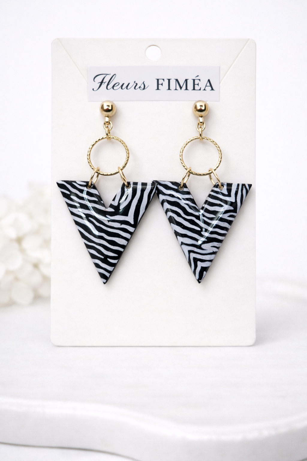 Boucles d’oreilles dorées TRIANA ZEBRA – bijou femme
