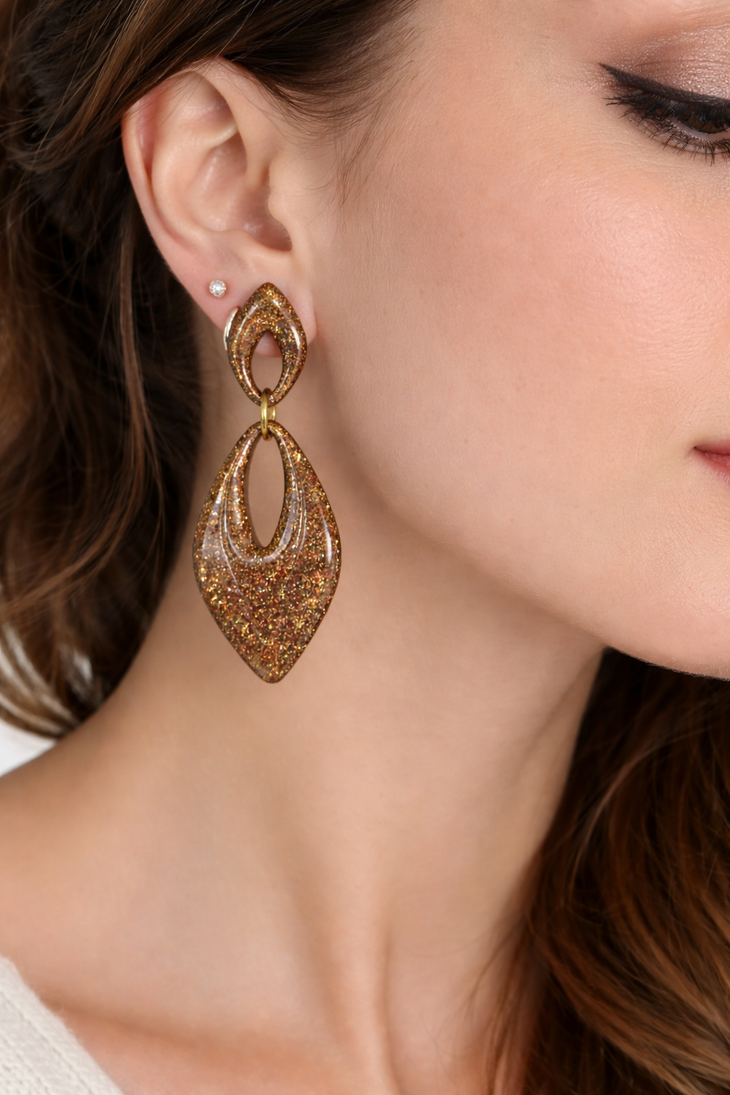 Boucles d’oreilles dorées AURORE AMBRÉE– bijou femme