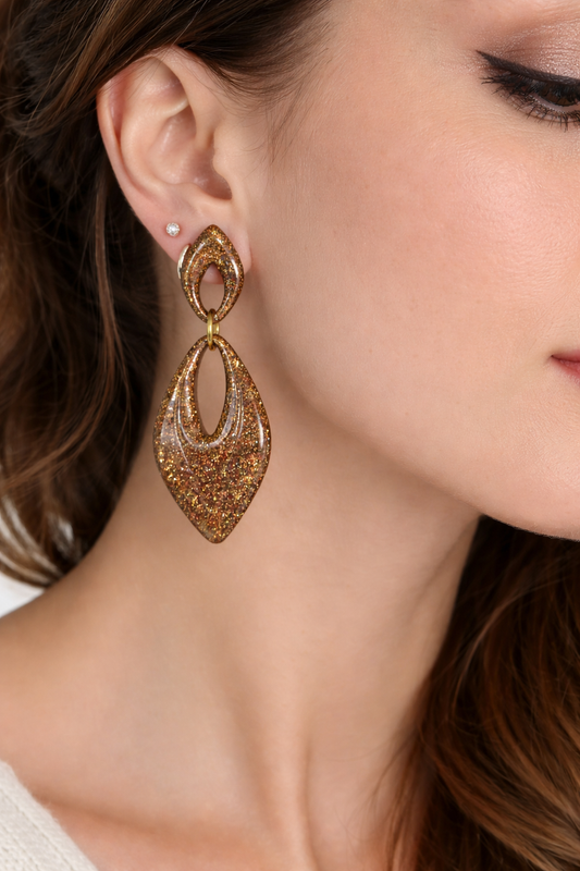 Boucles d’oreilles dorées AURORE AMBRÉE– bijou femme
