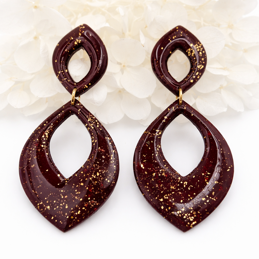 Boucles d’oreilles dorées ARÈS Grenat– bijou femme