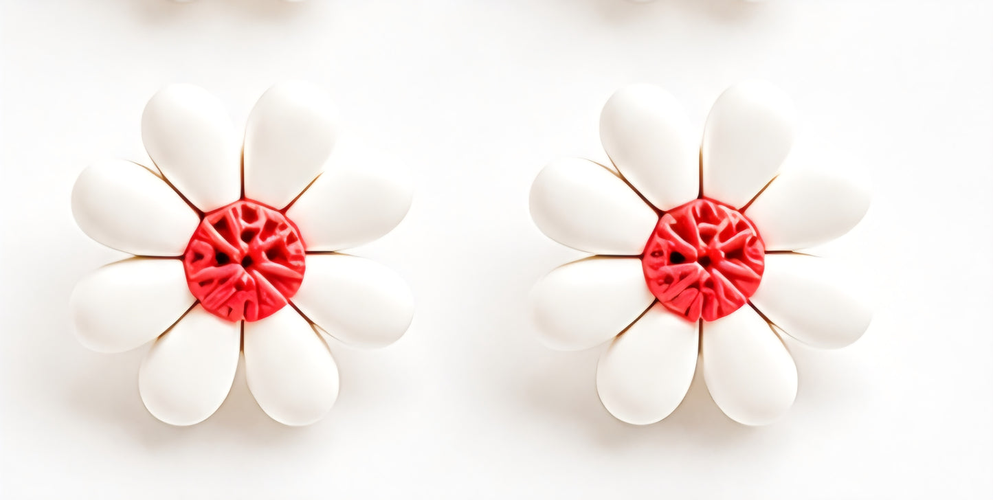 Boucles d’oreilles marguerites choix couleurs – puces florales élégantes en pâte polymère