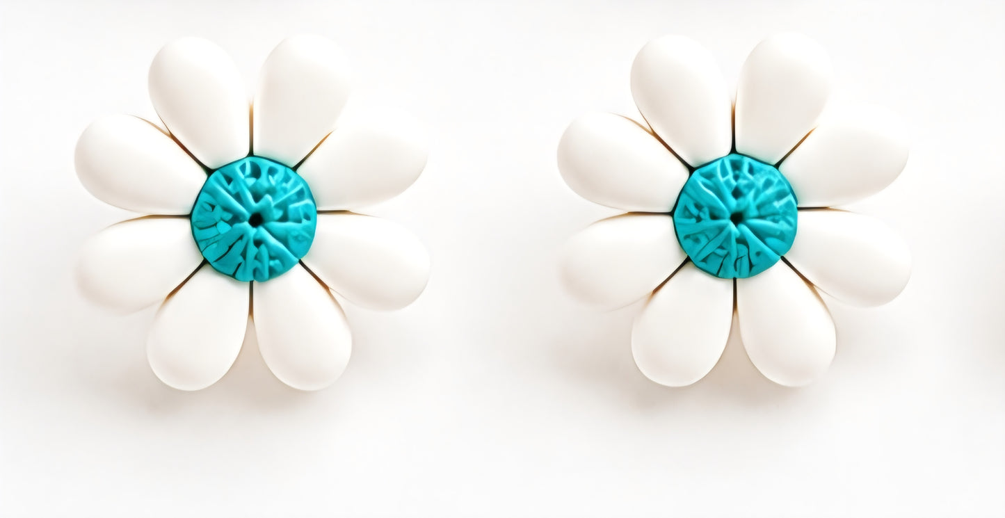 Boucles d’oreilles marguerites choix couleurs – puces florales élégantes en pâte polymère