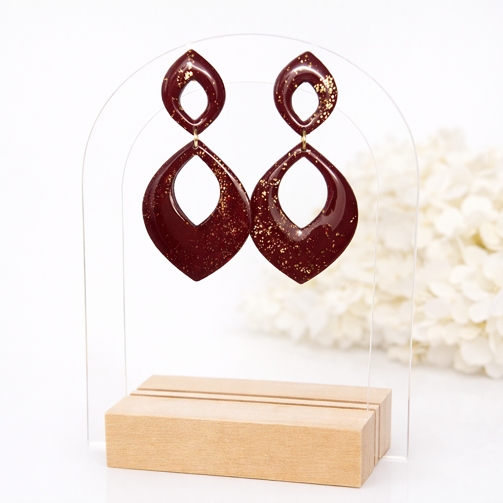 Boucles d’oreilles dorées ARÈS Grenat– bijou femme