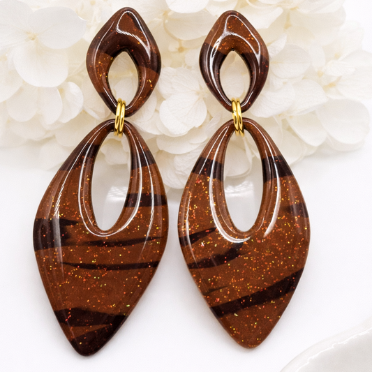 Boucles d’oreilles dorées AURORE TIGRA – bijou femme