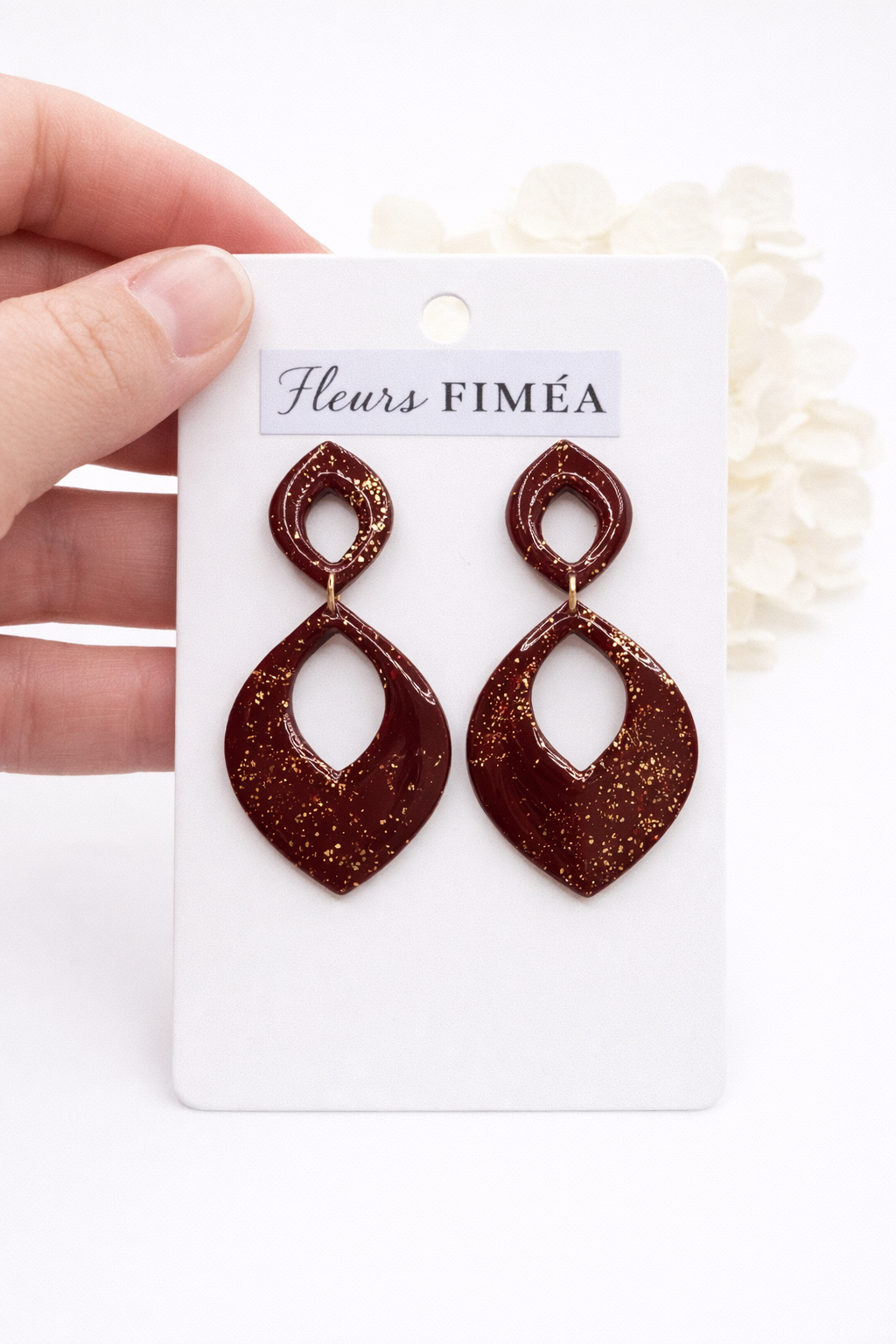 Boucles d’oreilles dorées ARÈS Grenat– bijou femme