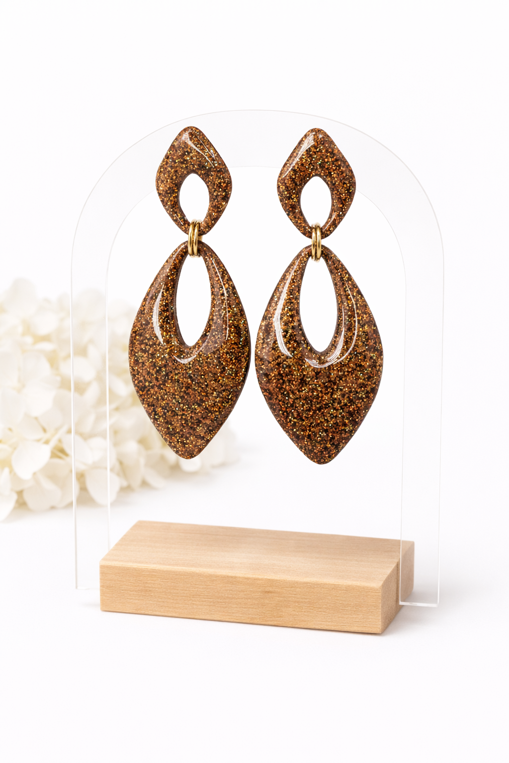 Boucles d’oreilles dorées AURORE AMBRÉE– bijou femme