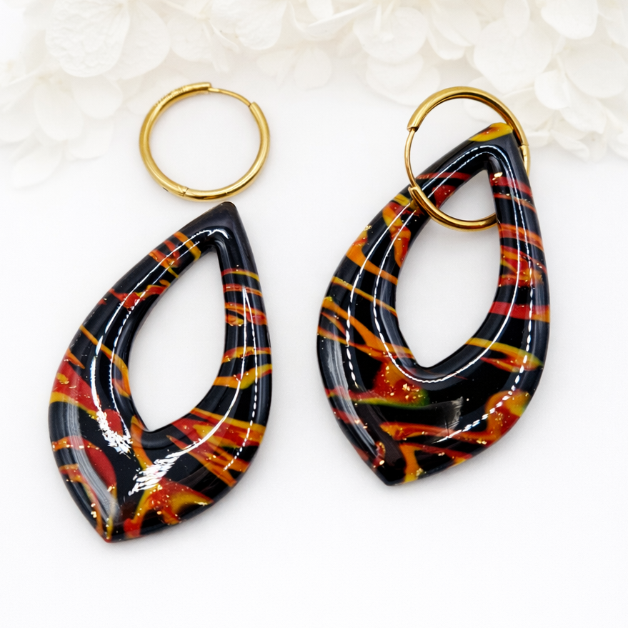 Boucles d’oreilles interchangeables ORIA graphiques  (vendues sans créoles)