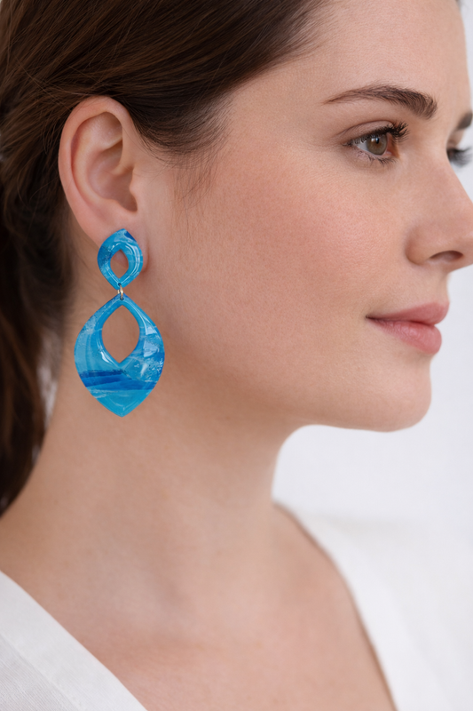 Boucles d’oreilles argentées ou dorées ARÈS AZUR – bijou femme