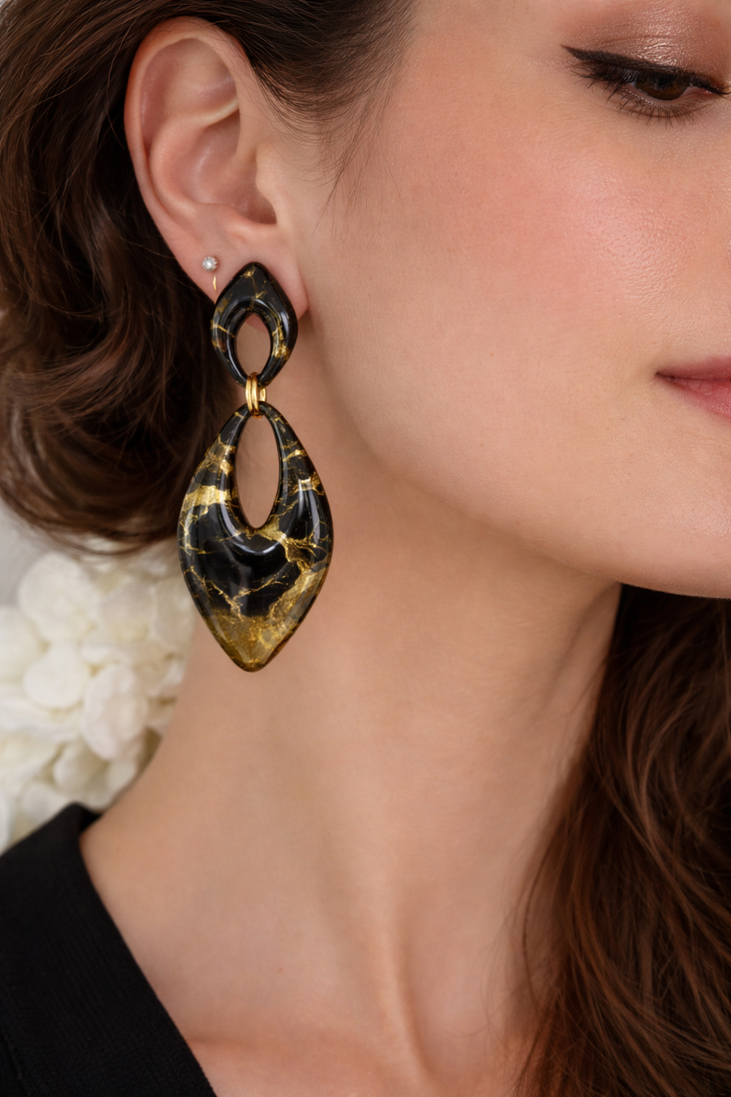 Boucles d’oreilles dorées AURORE NOCTIS – bijou femme