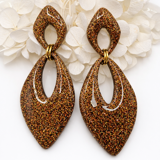 Boucles d’oreilles dorées AURORE AMBRÉE– bijou femme