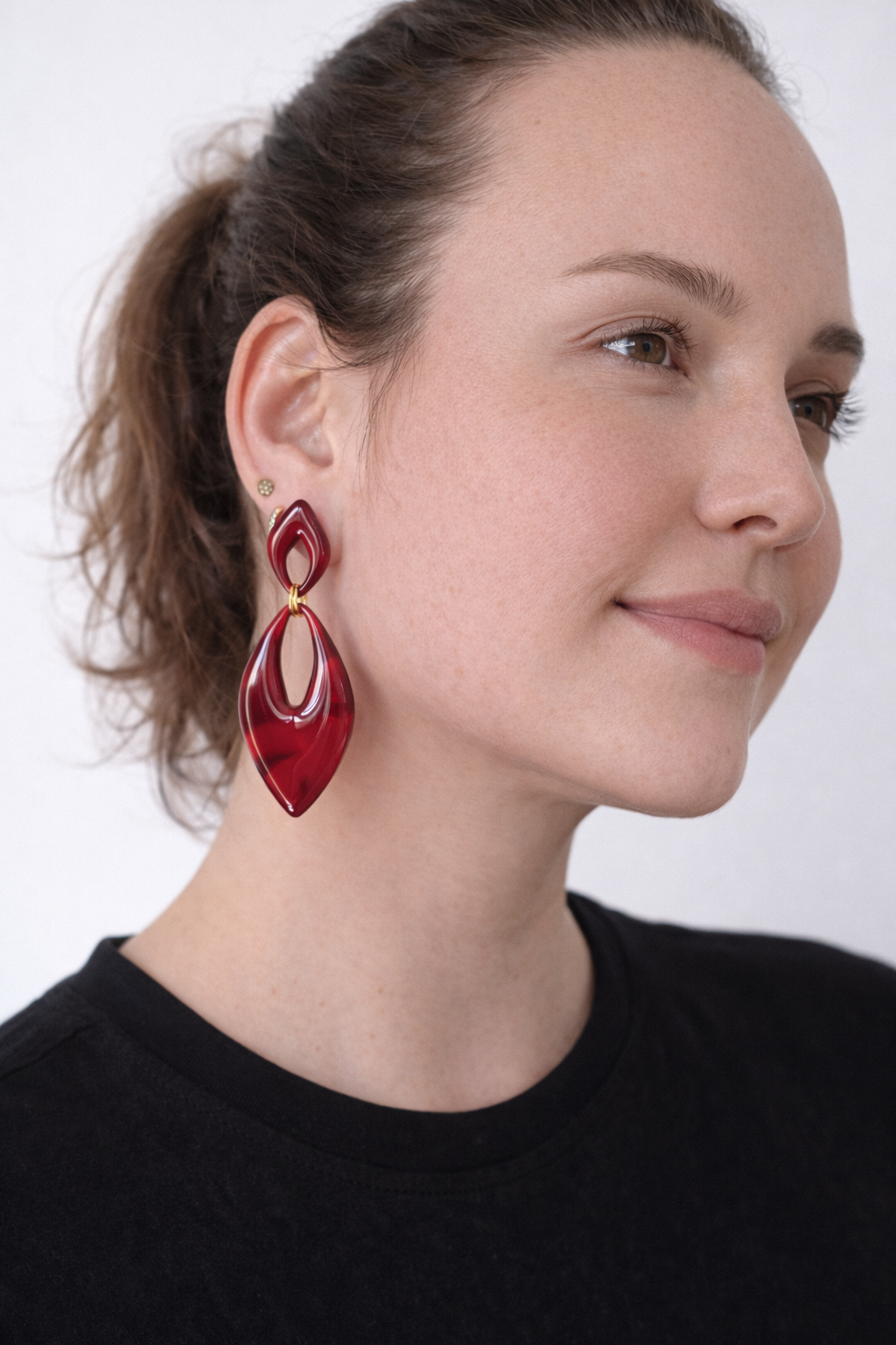 Boucles d’oreilles dorées AURORE RUBY – bijou femme