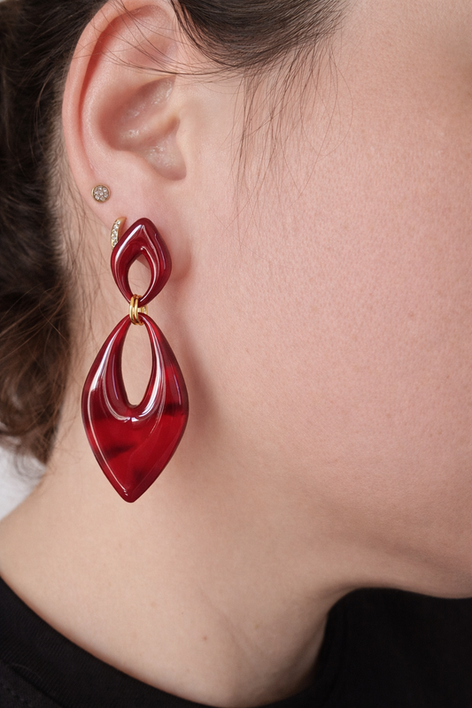 Boucles d’oreilles dorées AURORE RUBY – bijou femme