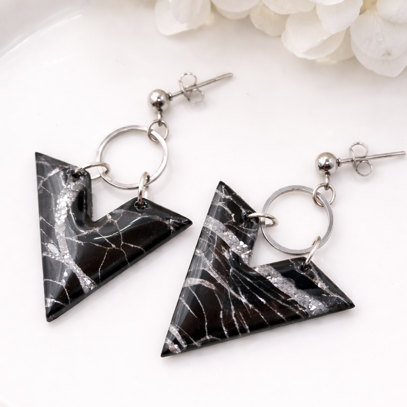 Boucles d’oreilles argentées petites TRIANA  – bijou femme