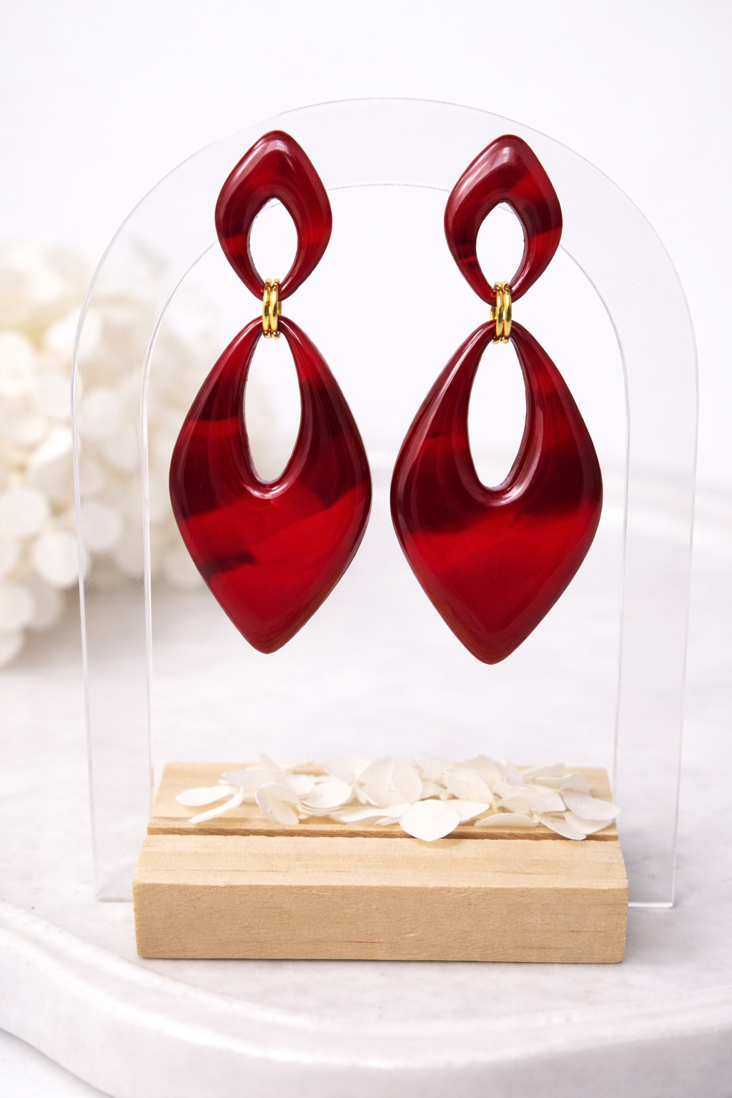Boucles d’oreilles dorées AURORE RUBY – bijou femme